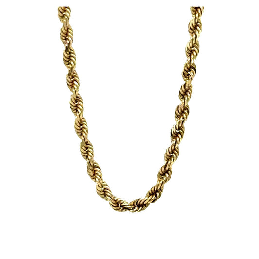 1.5mm 10k Yellow Gold 18" inch Rope Chain Necklace 3.7g