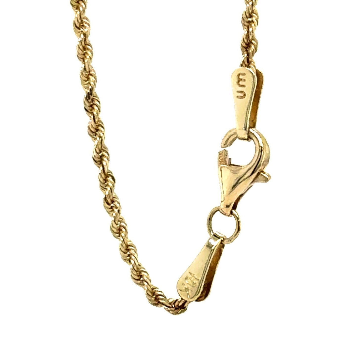 1.5mm 10k Yellow Gold 18" inch Rope Chain Necklace 3.7g
