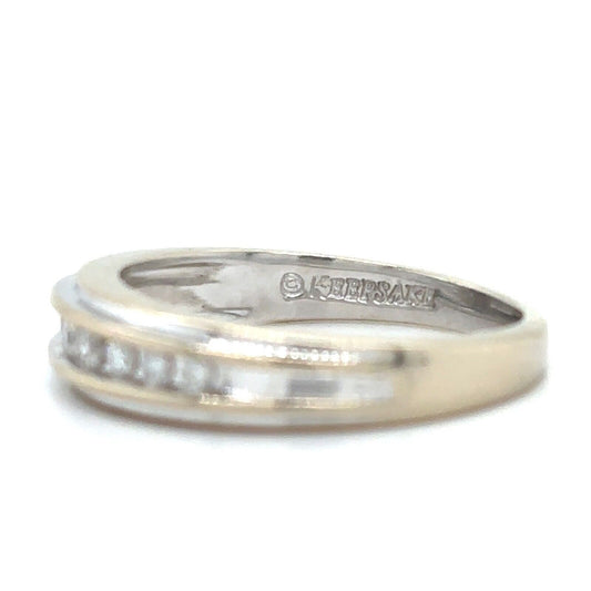 1/10ctw Diamond 14k White Gold Size 6.75 Band 3.8g