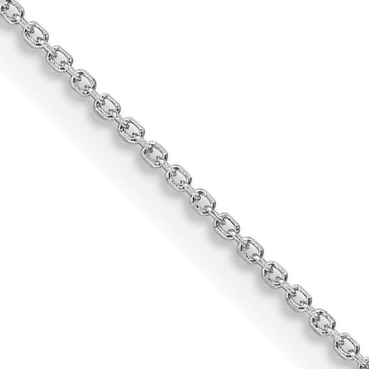 Sterling Silver Rhodium-Plated 1mm Diamond-Cut Cable Chain Necklace 18 Inch Adjustable