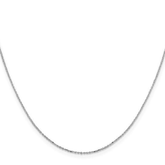 Sterling Silver Rhodium-Plated 1mm Diamond-Cut Cable Chain Necklace 18 Inch Adjustable