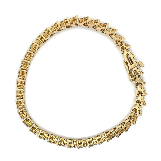 2ctw Diamond 7" Tennis Bracelet 14k Yellow Gold 16.2g