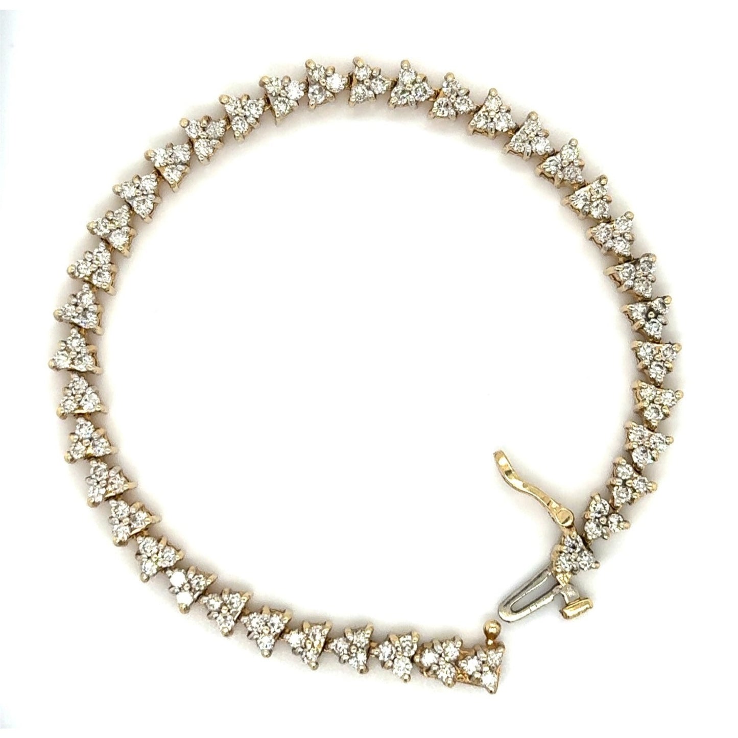 2ctw Diamond 7" Tennis Bracelet 14k Yellow Gold 16.2g