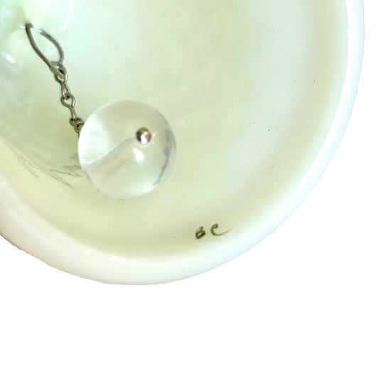 Vintage Fenton Uranium Floral Glass Bell with Matte Finish
