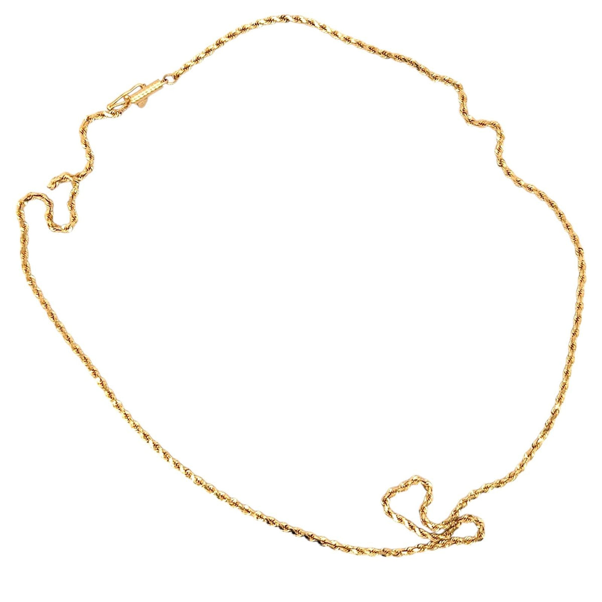 1.8mm 14k Yellow Gold 20" Rope Chain Necklace 6.8g