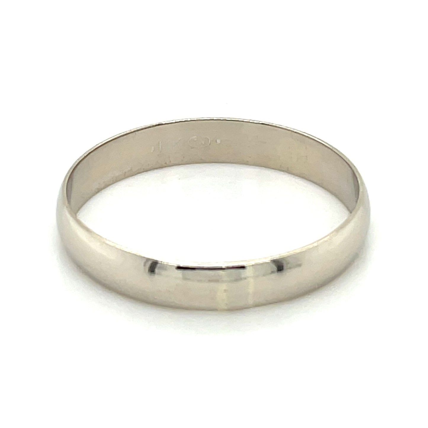 4mm Wedding Band Ring 14k White Gold 2.8g Size 12.25