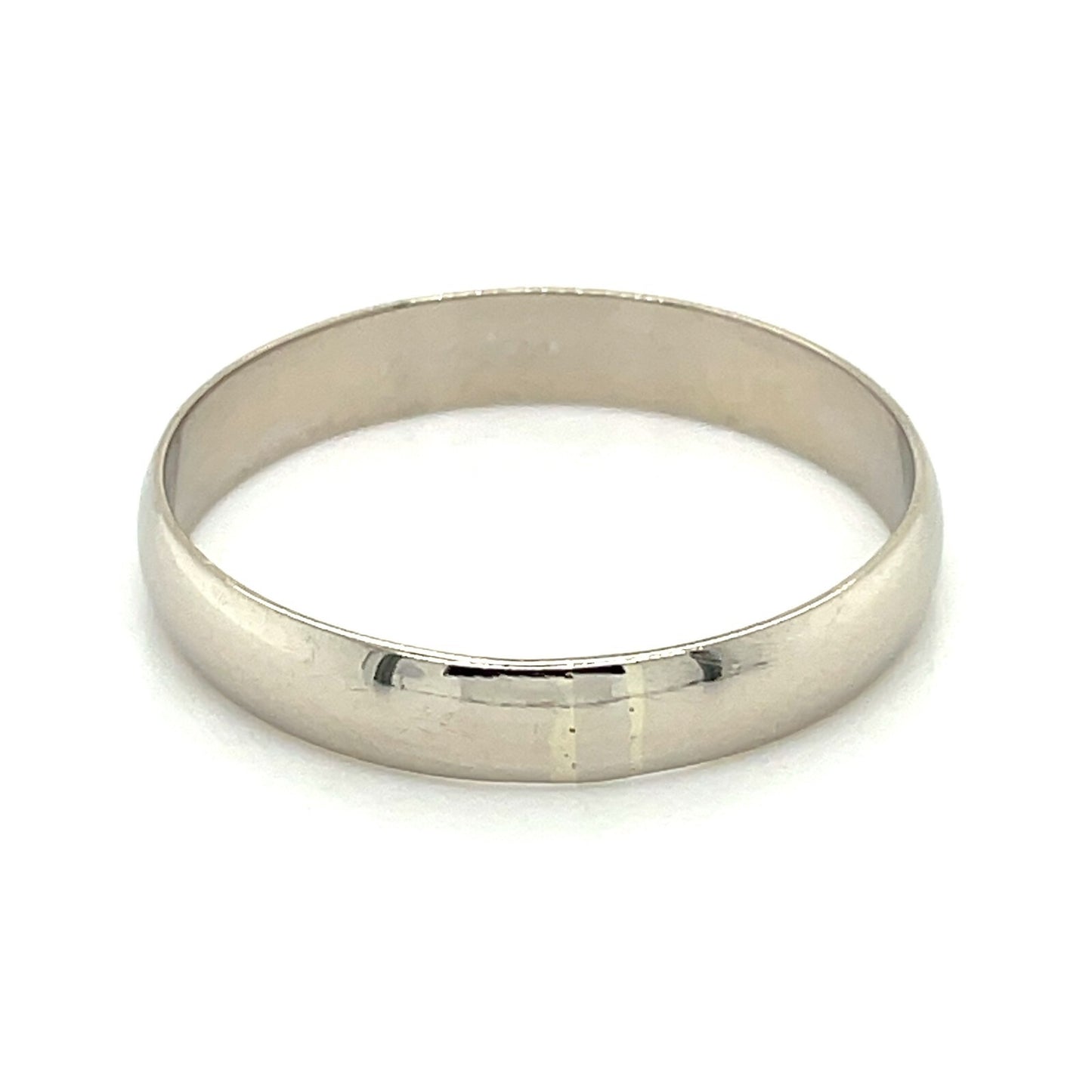 4mm Wedding Band Ring 14k White Gold 2.8g Size 12.25