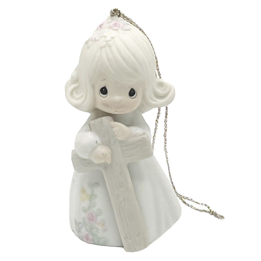 Precious Moments 1989 I Believe In The Old Rugged Cross Figurine 522953