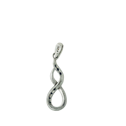 Diamond Accent Pendant Real Solid .925 Sterling Silver 1.8g