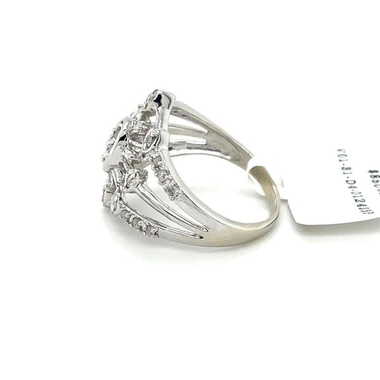 1/2 ct Diamond Cluster Cocktail Ring 10k White Gold 5.1 g Size 8