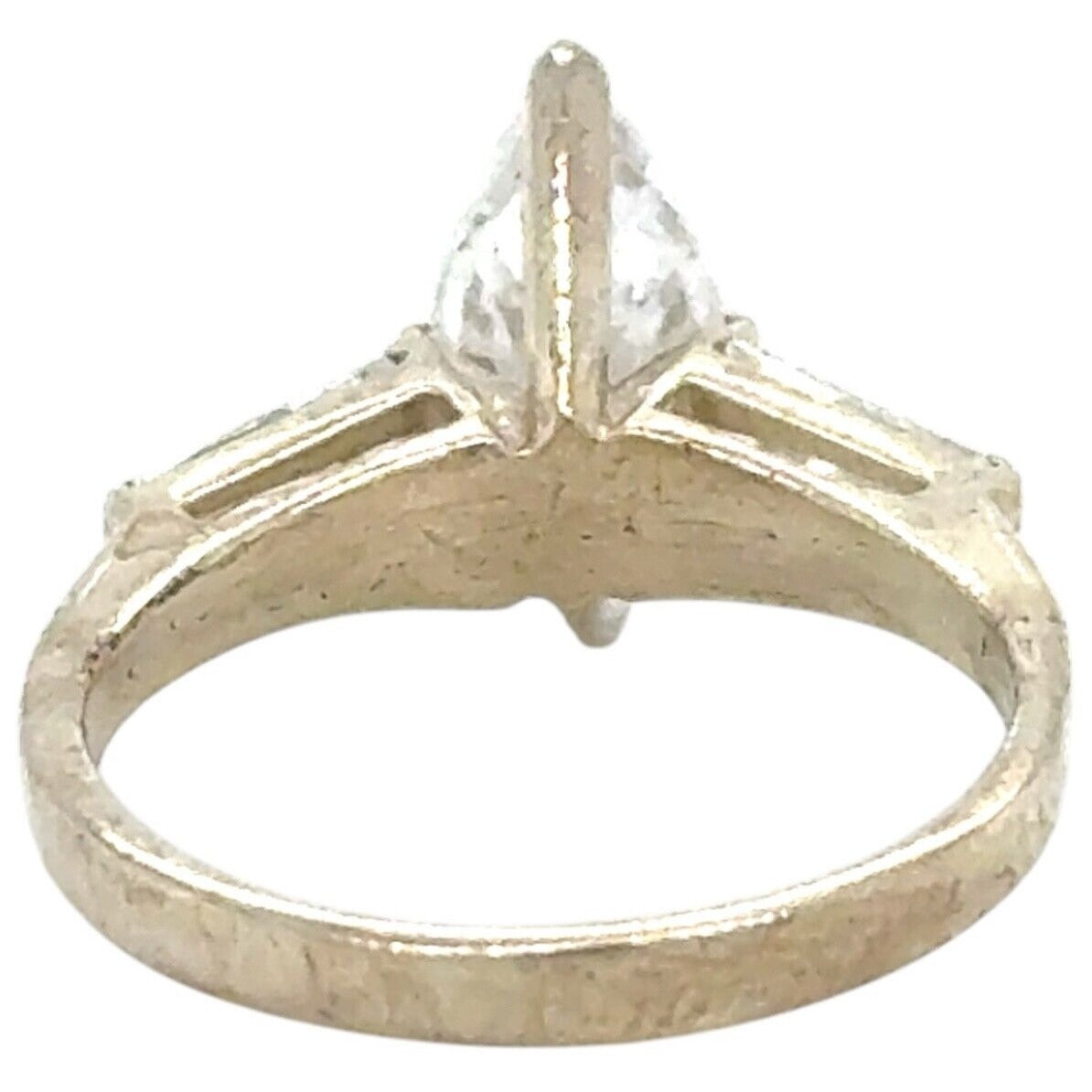 Cubic Zirconia Solitaire Ring .925 Sterling Silver 3.7g Size 7.25