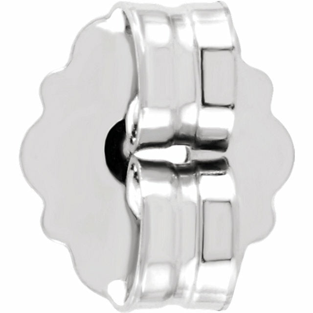 Real 10K White Gold Ultra-Lightweight Friction Earring Back with 4.2 mm Pad