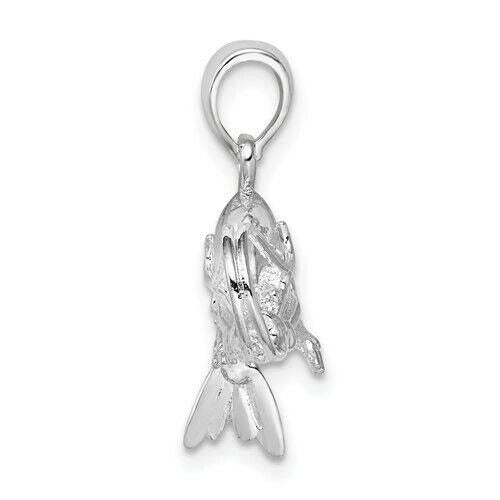 Sterling Silver Rhodium-Plated 3D Shrimp Pendant