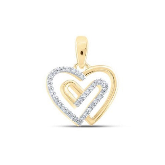 10K Yellow Gold Round 1/12 ctw Diamond Heart Nicoles Dream Collection Pendant