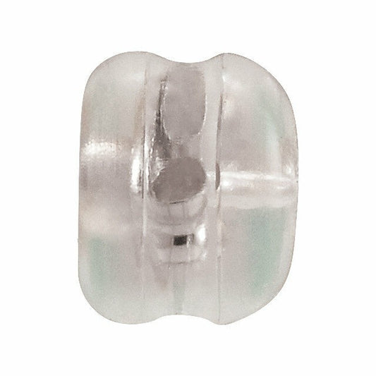 2- 14K White Gold Silicone Padded Friction Earring Back with 5.7 mm Pad