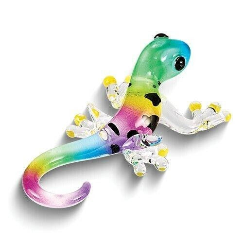 Glass Baron Little Gypsy Gecko Handcrafted Multicolor Glass Figurine