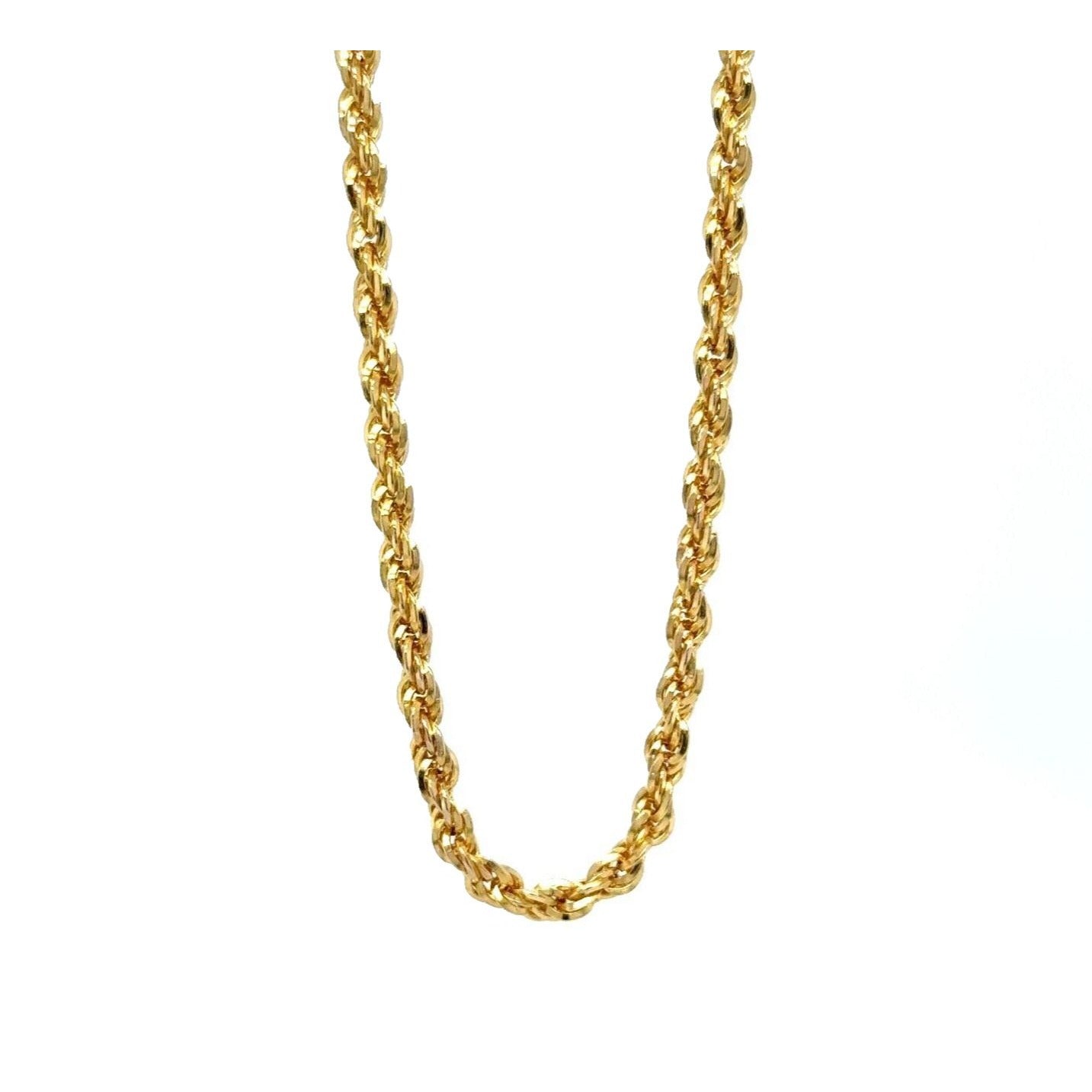 14K Yellow Gold 2.5mm Rope Chain Necklace 24" Lobster Clasp 12.9g