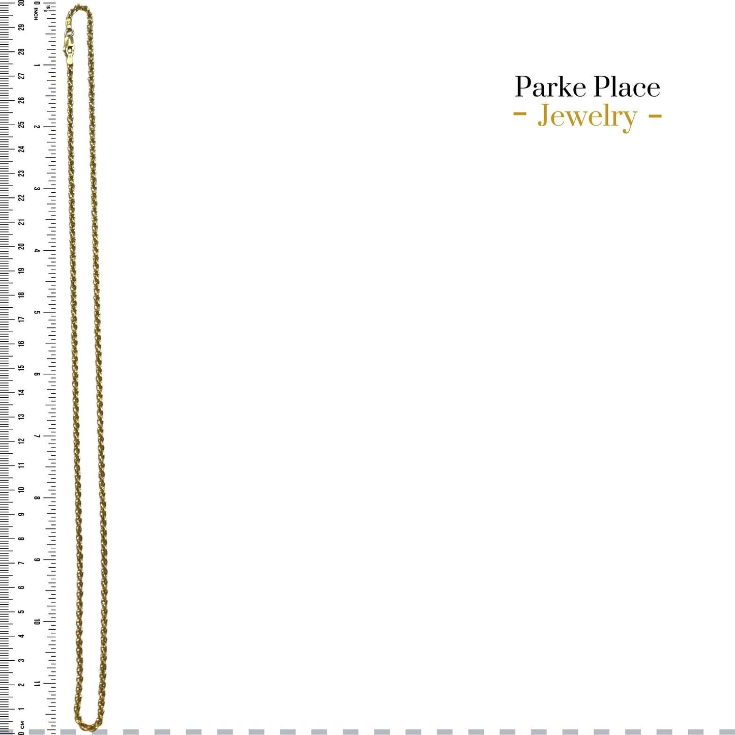 14K Yellow Gold 2.5mm Rope Chain Necklace 24" Lobster Clasp 12.9g