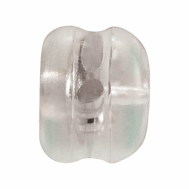 2- 14K White Gold Silicone Padded Friction Earring Back with 5.7 mm Pad