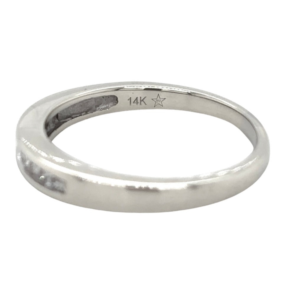 3mm 14k White Gold 1/3ctw Diamond Size 8 Band Ring 3.0g