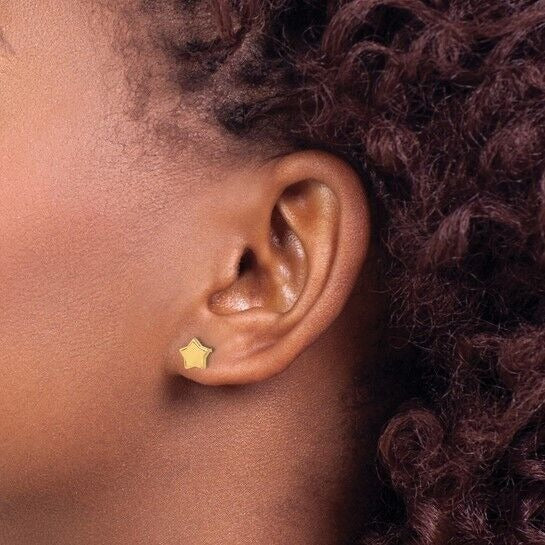 Leslies 14K Yellow Gold Polished Star Earrings