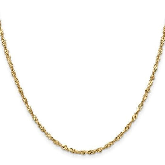 1.4 mm Singapore 7 inch Chain Bracelet 10k Yellow Gold