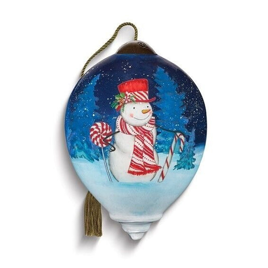 Ne'Qwa Art Peppermint Wonderland by Nicole Tamarin Hand-painted Glass Ornament
