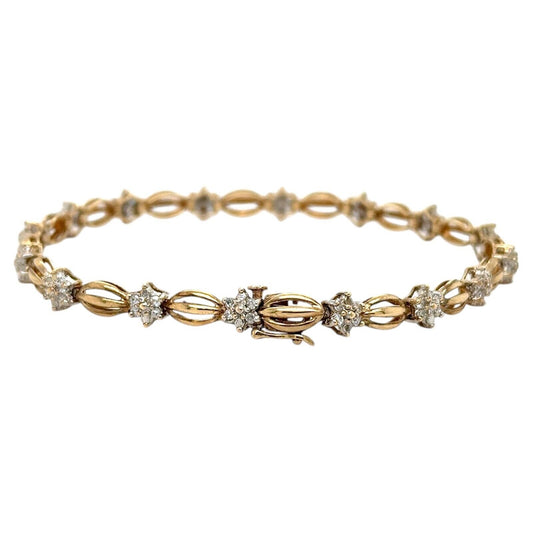 1/3ctw Diamond 10k Yellow Gold 7.5" inch Bracelet 6.6g