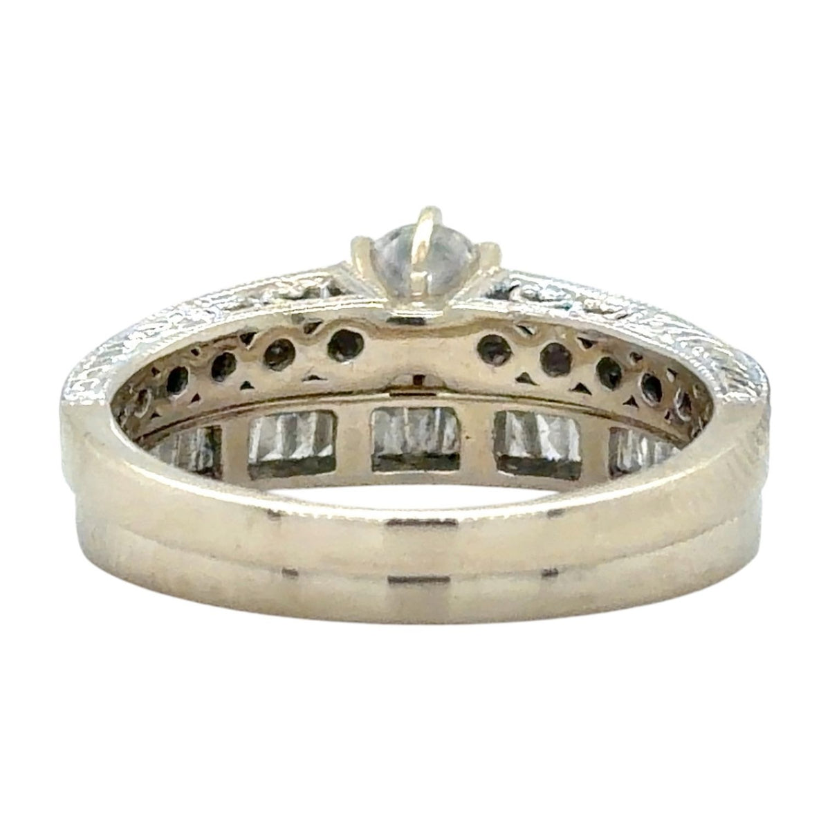 1ctw Diamond Bridal Wedding Ring Set 14k White Gold 5.5g Size 7