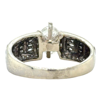 1 1/2ctw Diamond 10k White Gold Engagement Ring 4.2g Size 7.5