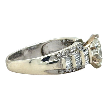 1 1/2ctw Diamond 10k White Gold Engagement Ring 4.2g Size 7.5