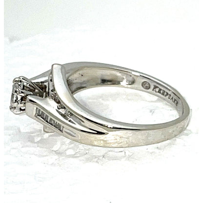 1/3 Ct Diamond Solitaire Accent Engagement Ring 14KW Gold Size 8