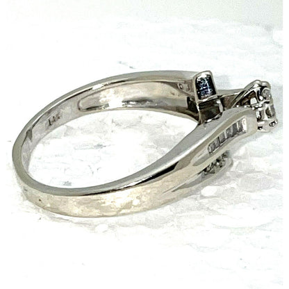1/3 Ct Diamond Solitaire Accent Engagement Ring 14KW Gold Size 8