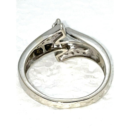 1/3 Ct Diamond Solitaire Accent Engagement Ring 14KW Gold Size 8