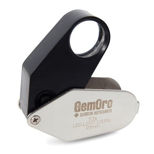GemOro 10X LED Light Loupe 21mm With Foldable Design