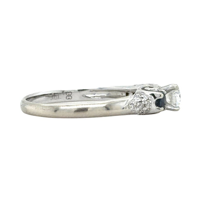 1/2ctw Diamond & Sapphire 14K White Gold Ring Size 7 2.9g