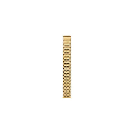 Mens 16-22mm Yellow Tone Straight, Spring End Expansion Watch Band