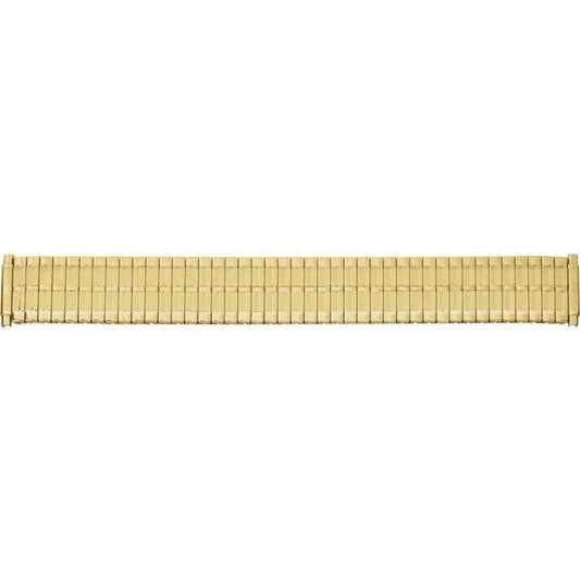Mens 16-22mm Yellow Tone Straight, Spring End Expansion Watch Band