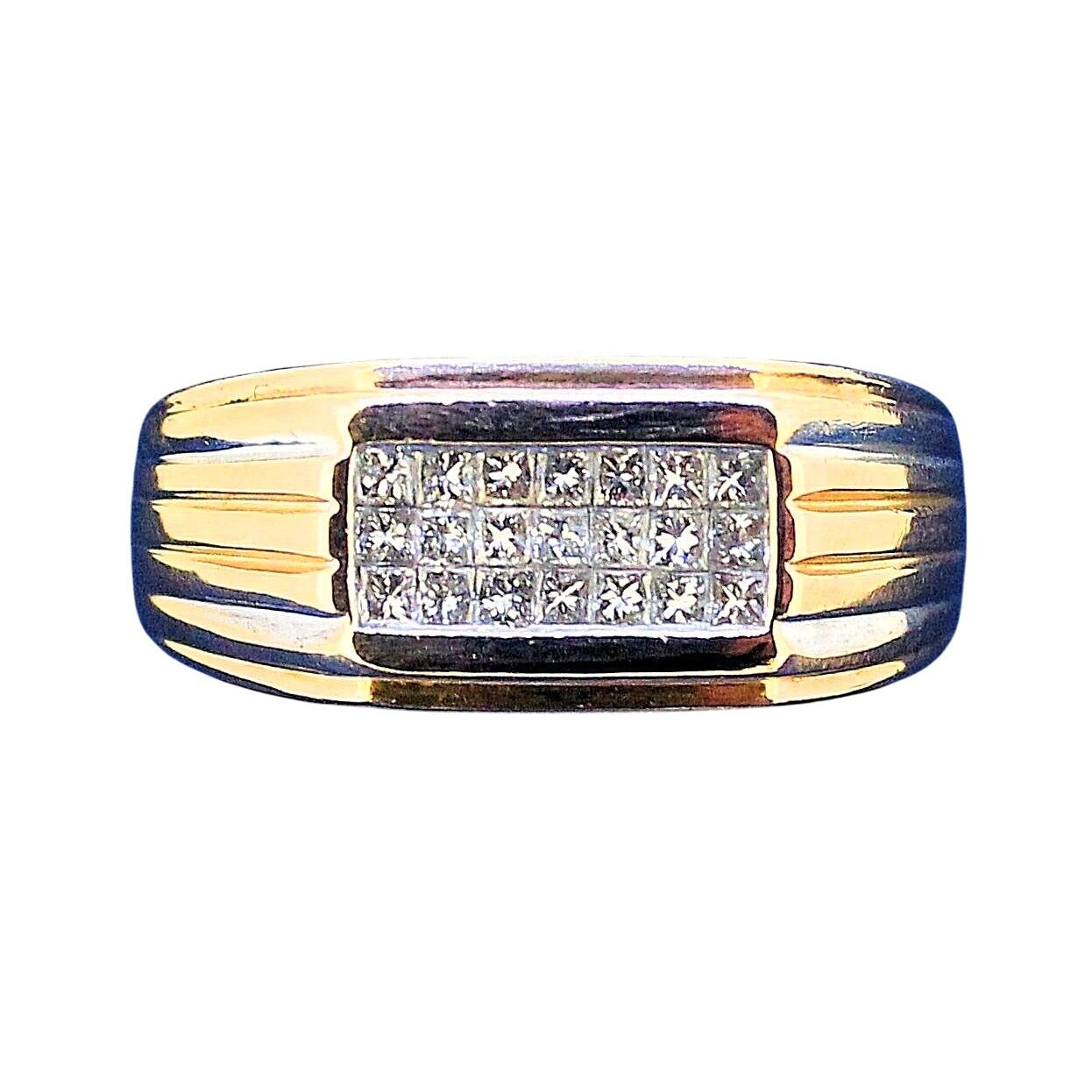 1/2ctw Diamond 14k Yellow Gold Size 8.5 Band Ring 7.9g