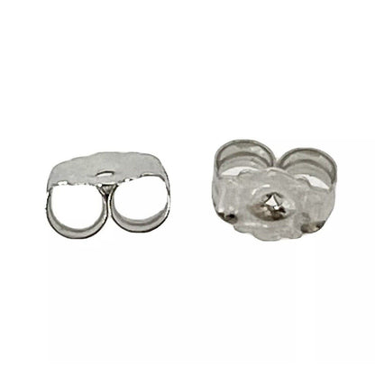 Set of 2 Real 10K White Gold Ultra-Lightweight Friction Earring Back 4.2 mm