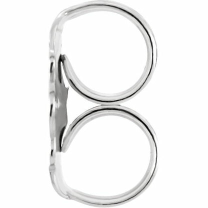 Set of 2 Real 10K White Gold Ultra-Lightweight Friction Earring Back 4.2 mm