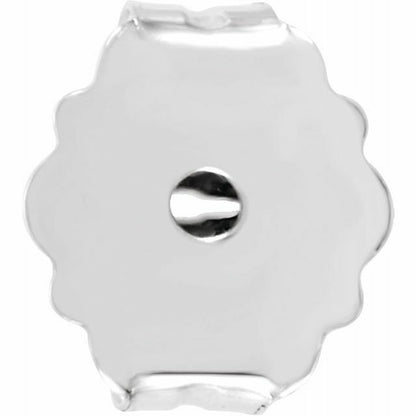 Set of 2 Real 10K White Gold Ultra-Lightweight Friction Earring Back 4.2 mm