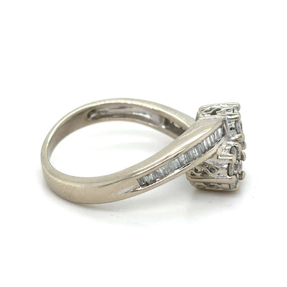 1/2ctw Diamond 14k White Gold Ring 3.7g Size 7