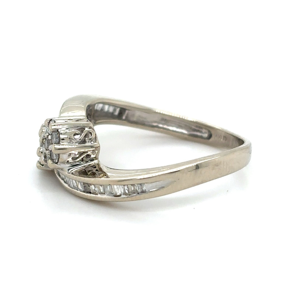 1/2ctw Diamond 14k White Gold Ring 3.7g Size 7