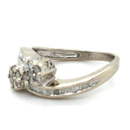 1/2ctw Diamond 14k White Gold Ring 3.7g Size 7
