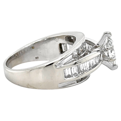 Diamond 14k White Gold Wedding Ring 9.8g Size 9.5