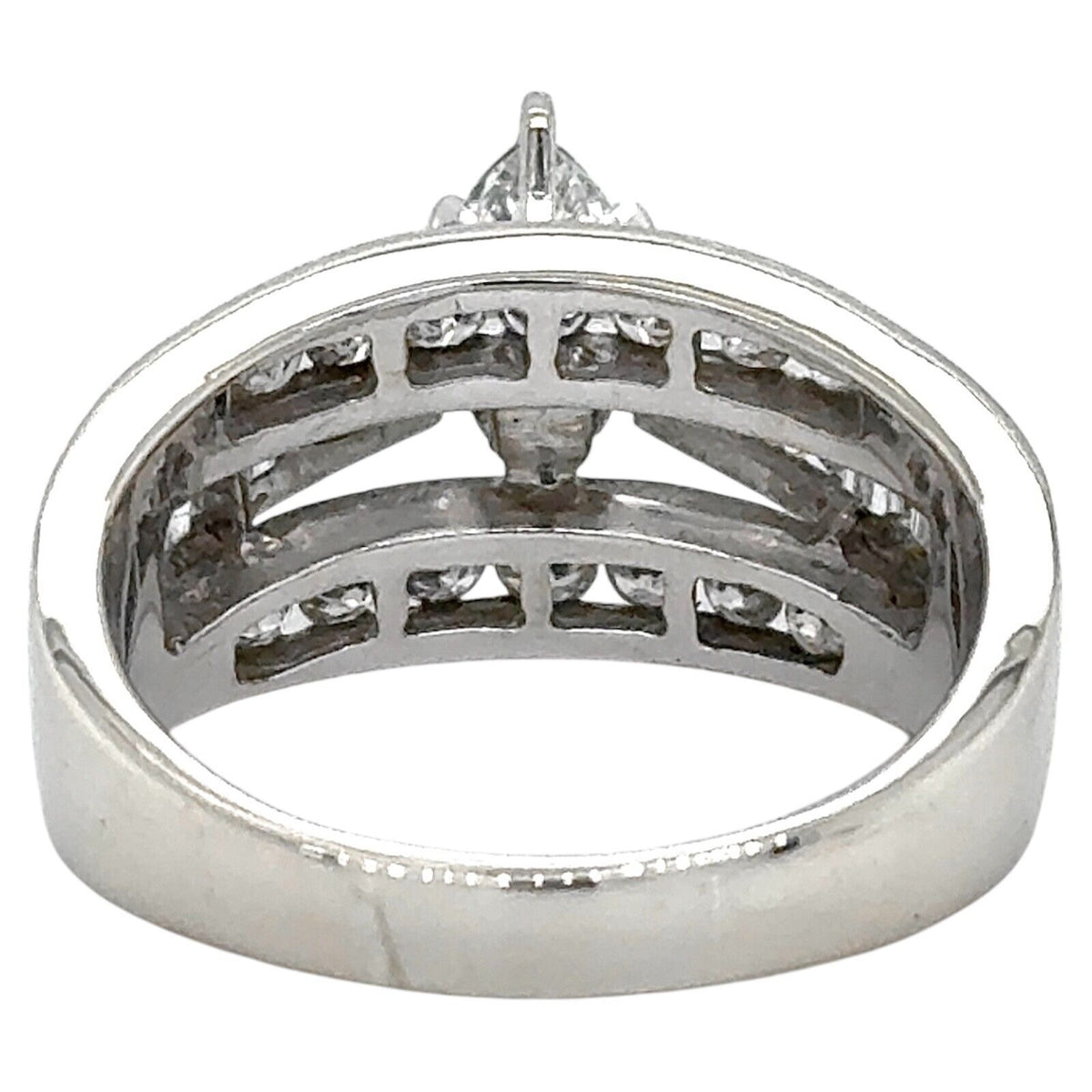 Diamond 14k White Gold Wedding Ring 9.8g Size 9.5