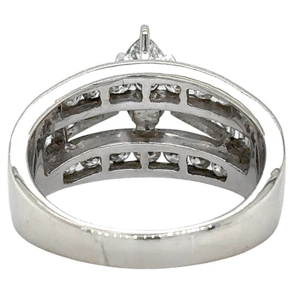 Diamond 14k White Gold Wedding Ring 9.8g Size 9.5
