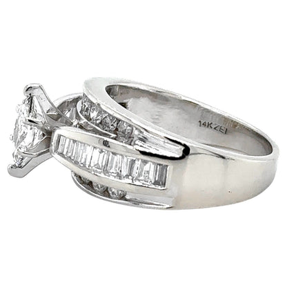 Diamond 14k White Gold Wedding Ring 9.8g Size 9.5