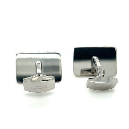 Chisel Stainless Steel Rectangular Cufflinks Silver-Tone